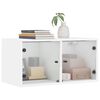 vidaXL Wall Cabinet Set of 2 White Engineered wood, glass Medium
