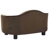 vidaXL Dog Sofa Brown Plush, solid pine wood, foam 26.4 x 18.5 x 14.2 in
