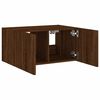 vidaXL TV Wall Cabinet Brown Oak Engineered Wood Small Wall Mounting