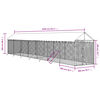 vidaXL Outdoor Dog Kennel Silver Galvanized steel, polyethylene Large