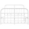 vidaXL Bed Frame White Powder-coated steel Double Bed Frame