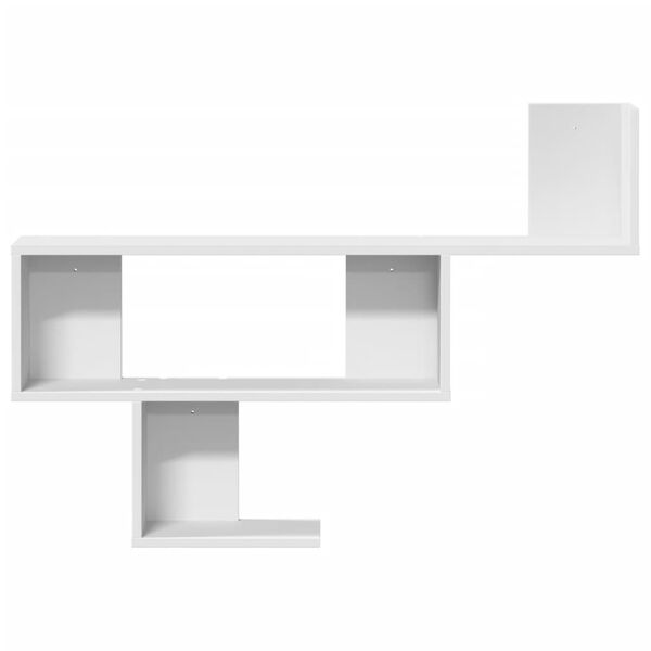 vidaXL Wall Shelf White Engineered Wood Wall Shelf Rectangular Modern