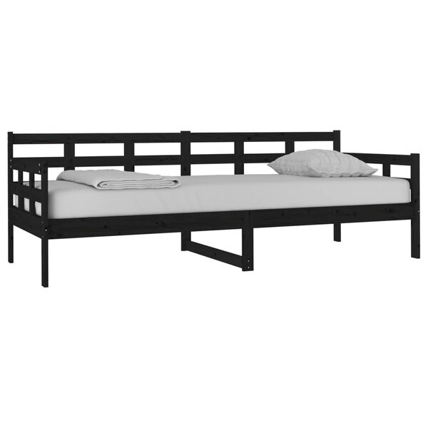 vidaXL Day Bed Black Solid pine wood Twin