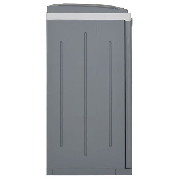vidaXL Trash Bin with 2 Doors Gray 25.6"x17.7"x34.6" PP