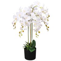 vidaXL Artificial Orchid Plant with Pot 29.5" White