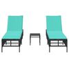 vidaXL Patio Sun Lounger Black PE Rattan Standard