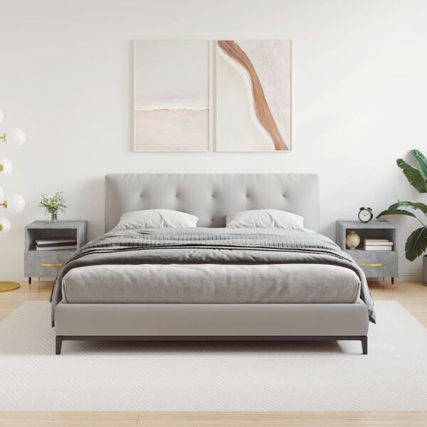 vidaXL Bedside Cabinets 2 pcs Concrete Grey 15.7x13.8x18.7" Engineered Wood