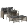 vidaXL Garden Sofa Set Set of 4 Grey PE rattan Medium Modular