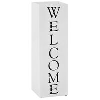 vidaXL Umbrella Stand Welcome Steel White