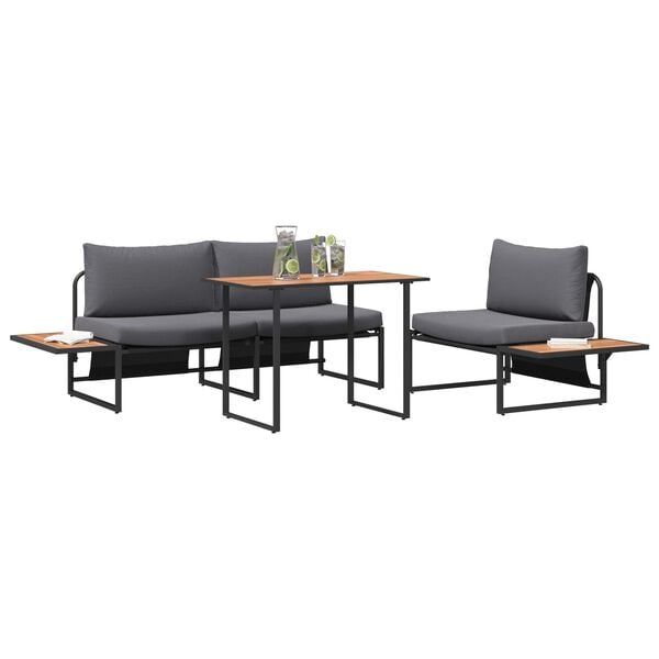 vidaXL Garden Dining Set 3 pcs Anthracite Steel