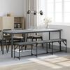 vidaXL Dining Bench Dark Grey Steel, 100% polyester fabric Large Durable