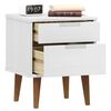 vidaXL Bedside Cabinet White Solid pine wood, Engineered wood Small