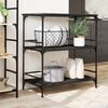 vidaXL Kitchen Trolley Black 39.6"x19.7"x41.3" Engineered Wood