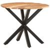 vidaXL Side Table Natural wood and black Solid acacia wood Medium