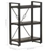 vidaXL Bookcase Black Solid Mango Wood Medium Shelving Bookcase