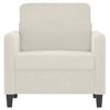 vidaXL Sofa Chair Cream Velvet, Metal, Textilene Single Modern