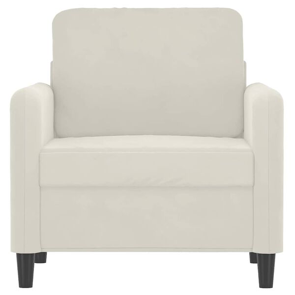 vidaXL Sofa Chair Cream Velvet, Metal, Textilene Single Modern