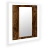 vidaXL LED Mirror Cabinet Smoked Oak Engineered Wood Medium
