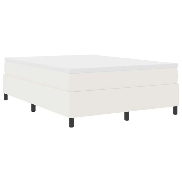 vidaXL Platform Bed Frame Cream 55.12 x 74.80 in Fabric