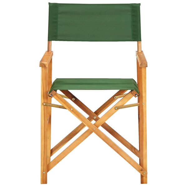 vidaXL Chair Set of 2 Natural wood color and green