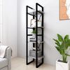 vidaXL Book Cabinet Concrete gray, Black Engineered wood, Metal Medium