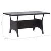 vidaXL Garden Table Black PE rattan, PS board, powder-coated steel Medium