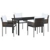 vidaXL Garden Dining Set 5 pcs Brown and Black PE Rattan