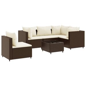 vidaXL Patio Lounge Set Brown, Cream White