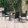 vidaXL Garden Dining Set Black