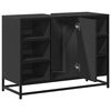 vidaXL Bathroom Sink Cabinet Black Engineered wood, Metal