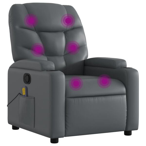 vidaXL Massage Recliner Chair Grey