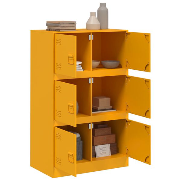 vidaXL Sideboard Mustard Yellow Cold-rolled Steel 26.4x15.4x42.1 in