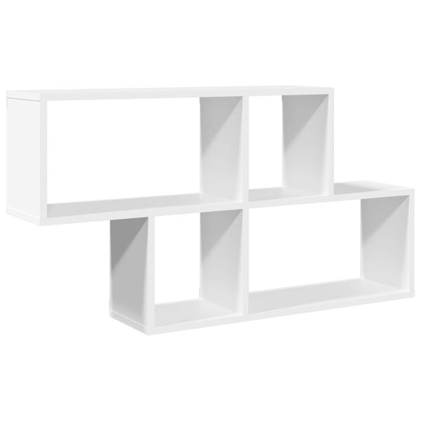vidaXL Wall Shelf White Engineered wood Medium Floating Shelf
