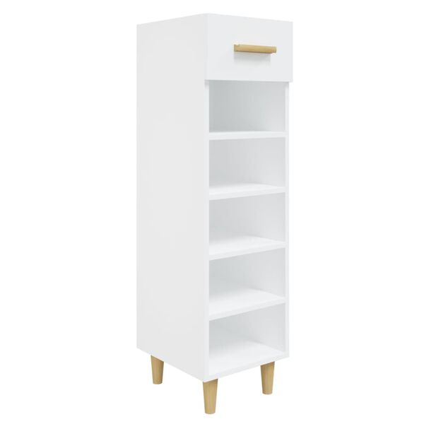 vidaXL Shoe Cabinet White Engineered wood Slim and tall Shoe Cabinet