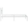 vidaXL Bed Frame White Powder-Coated Steel Single Bed Frame
