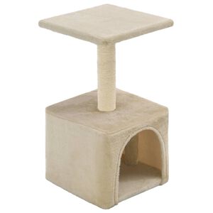 vidaXL Cat Tree Beige Particle board, soft plush, sisal rope 21.7 in