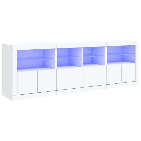 vidaXL Sideboard White Engineered wood, glass Large Sideboard