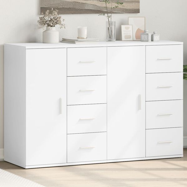 vidaXL Sideboard White Engineered wood Medium Sideboard Rectangular