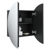 vidaXL Bathroom Cabinet Black Engineered wood, glass, PVC, copper Small