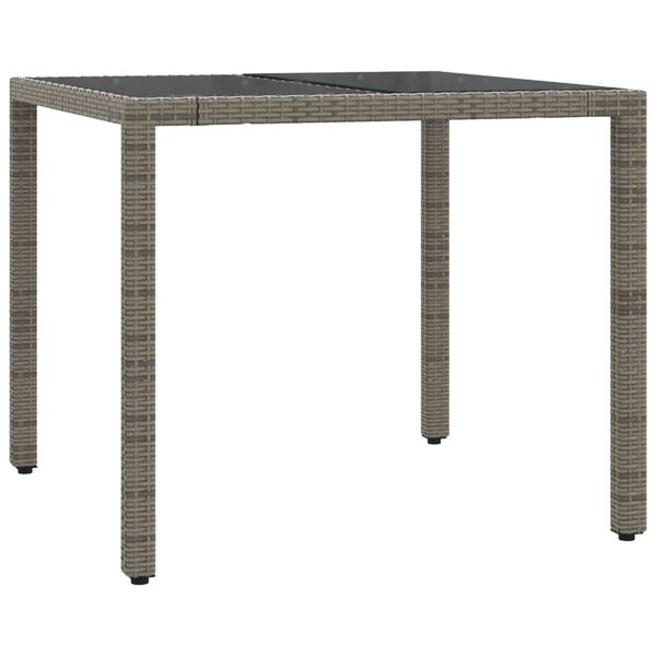 vidaXL Garden Dining Set Gray PE rattan Medium Removable Covers