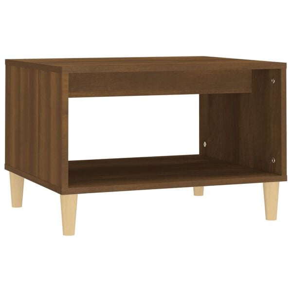 vidaXL Coffee Table Brown Oak Engineered wood, solid eucalyptus wood