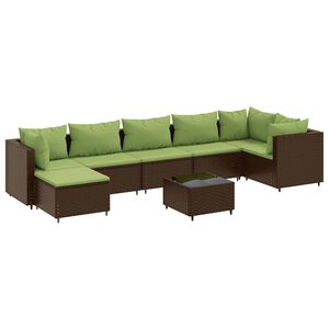 vidaXL Patio Lounge Set Brown PE rattan Large Modular