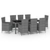 vidaXL Outdoor Dining Set Grey and black Poly rattan Large