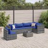 vidaXL Patio Lounge Set Grey PE rattan Medium Modular