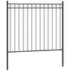 vidaXL Garden Fence Steel 5.9 ft x 2.6 ft Black