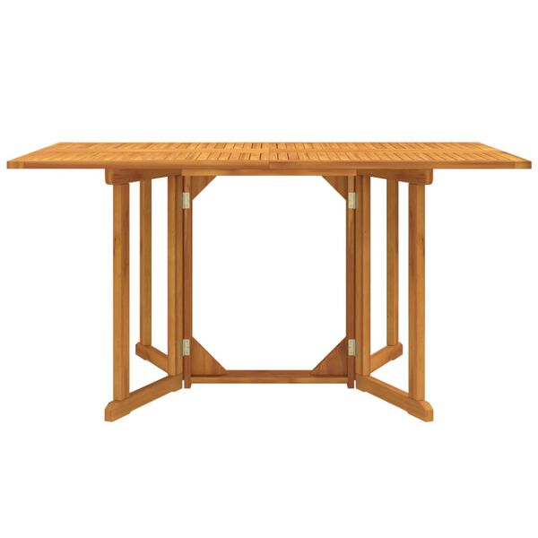 vidaXL Garden Table Natural Teak Solid Teak Wood Medium Foldable