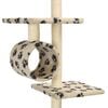 vidaXL Cat Tree Beige with paw prints