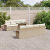 vidaXL Garden Sofa Set with Cushion 9 pcs Beige Poly Rattan