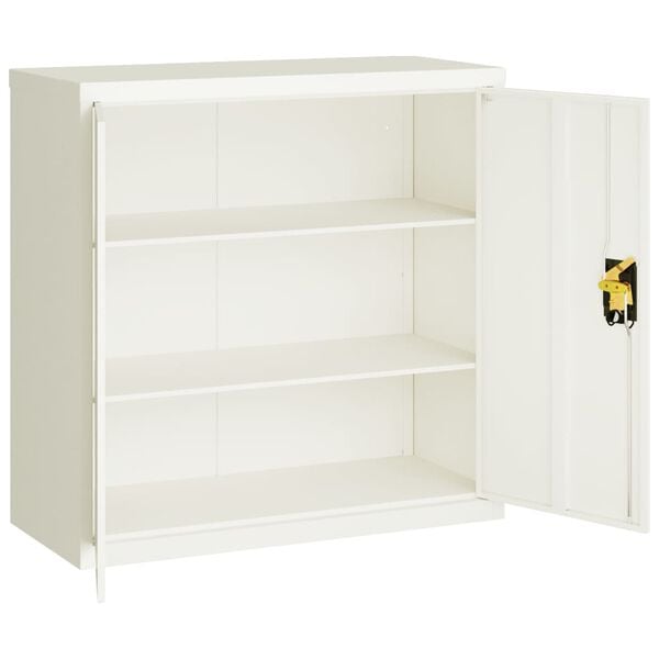 vidaXL File Cabinet White Powder-coated steel Medium File Cabinet