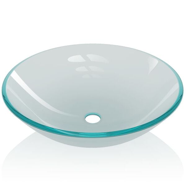 vidaXL Basin Tempered Glass 16.5" Frosted